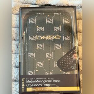 Bebe Monogram Phone Crossbody Bag, NIB
